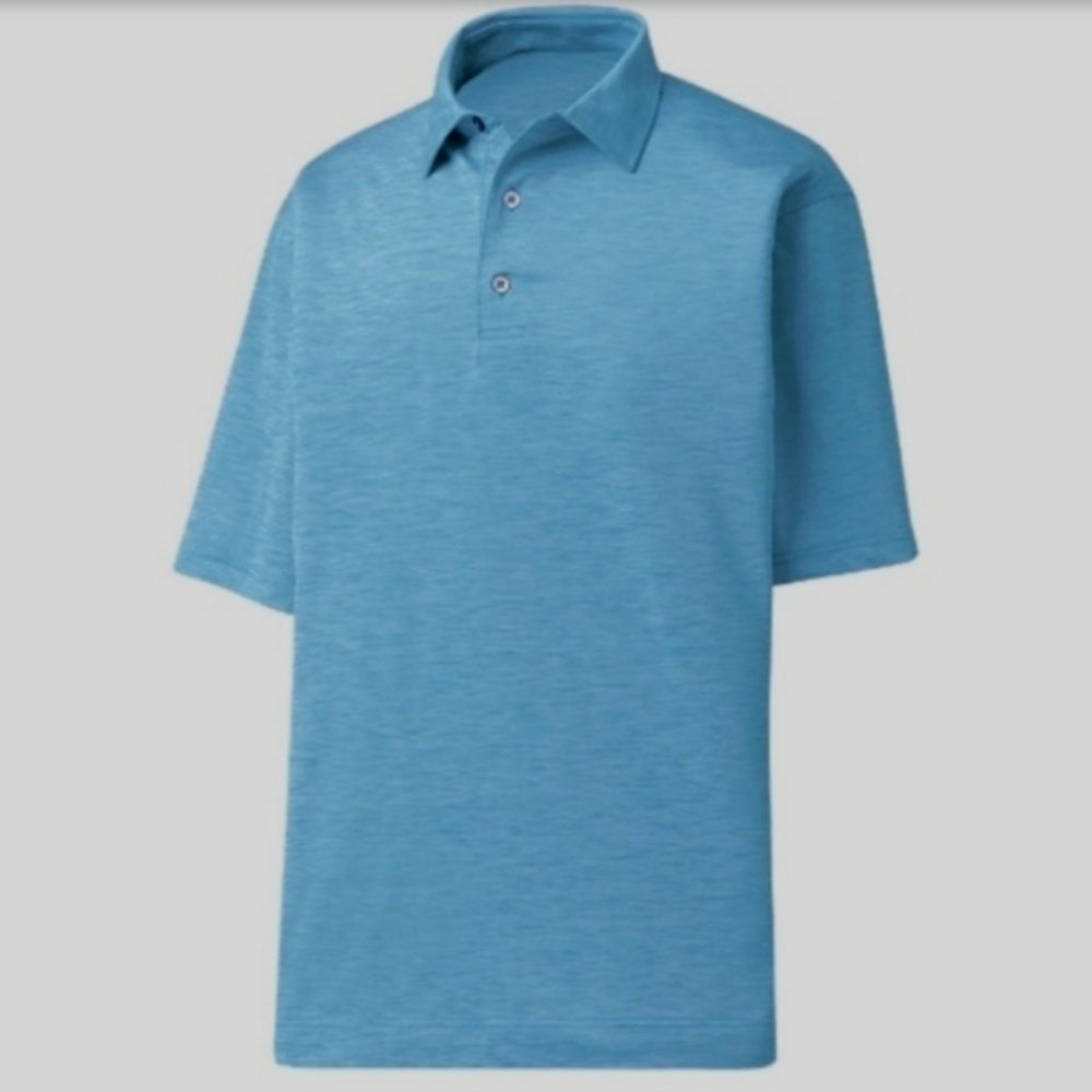 FootJoy Space Dye Marled Blue Polo Shirt Men's Size L Golf Athletic Short Sleeve